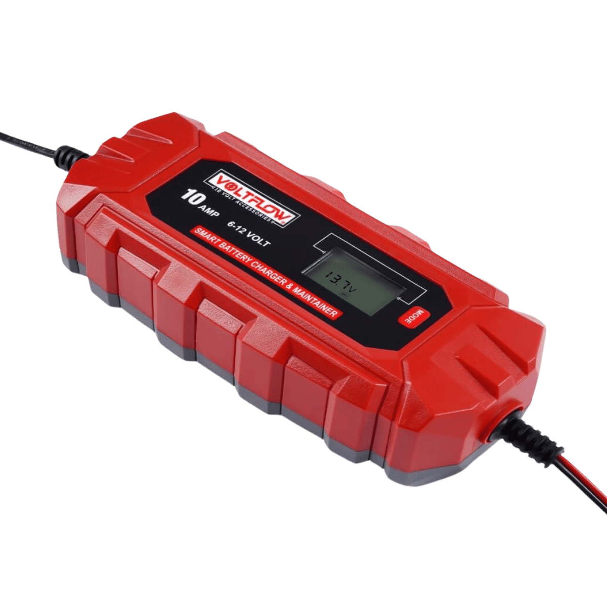 Voltflow 10Amp Smart Battery Charger & Maintainer 6-12V 10-Stage Lithium Capable - Larger Batteries