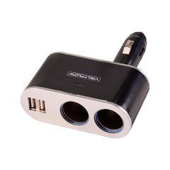 VoltFlow 12V Twin 90° Swivel Accessory Plug + Dual USB Outlet