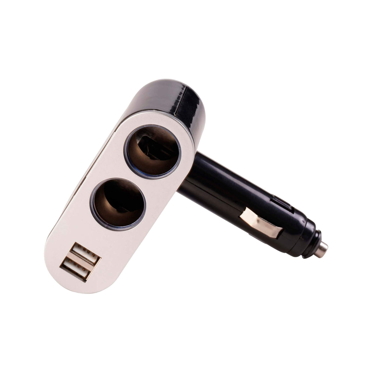 VoltFlow 12V Twin 90° Swivel Accessory Plug + Dual USB Outlet