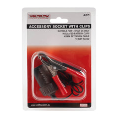 VoltFlow 12V Accessory Socket With Battery Clips