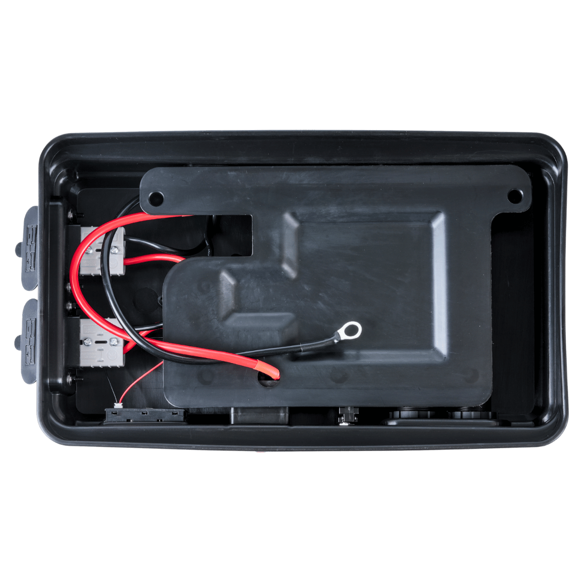 Black electronic device with wiring on a transparent background