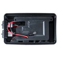 Black electronic device with wiring on a transparent background