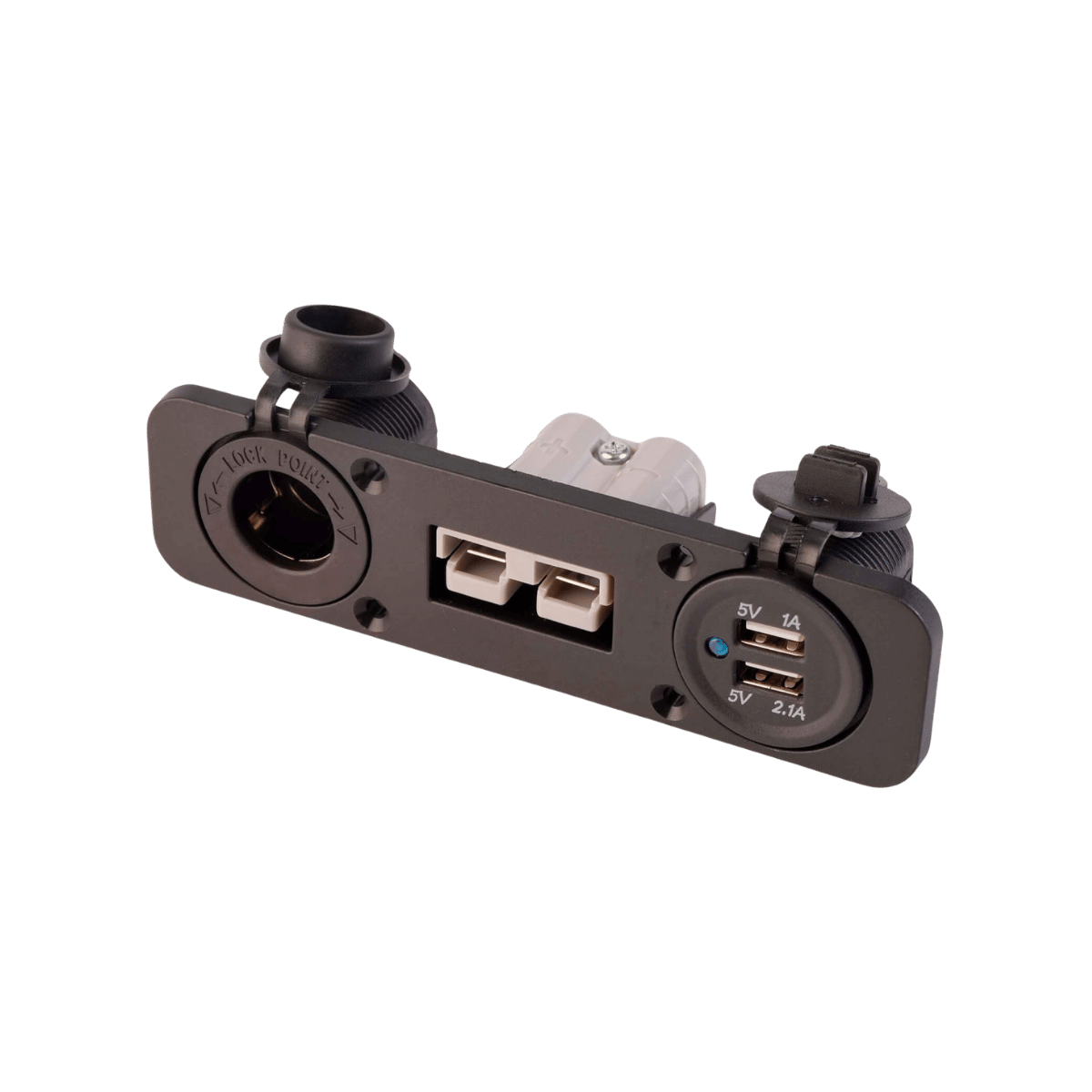 VoltFlow Flush Mount with 12V Anderson Style Plug with Dual USB & Accessory Socket