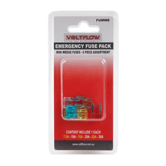 VoltFlow Car Fuses 6 Piece 7.5Amp - 30Amp Emergency Packs