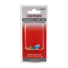 VoltFlow Car Fuses 6 Piece 7.5Amp - 30Amp Emergency Packs