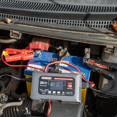 Voltflow 20Amp Smart Battery Charger & Maintainer 12-24V 9-Stage Lithium Capable - Multi Amp - High Output - Fan Cooled