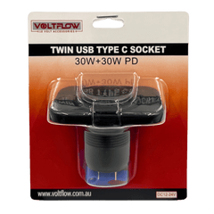 VoltFlow Twin USB Type C Fast Charger 30W
