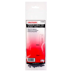 VoltFlow Premium Black & White Cable Ties Packs of 25