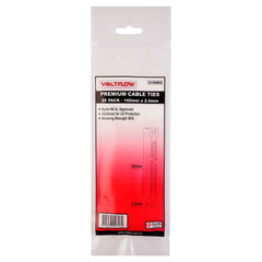 VoltFlow Premium Black & White Cable Ties Packs of 25