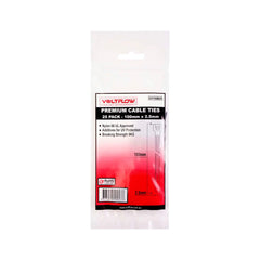 VoltFlow Premium Black & White Cable Ties Packs of 25