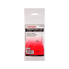 VoltFlow Premium Black & White Cable Ties Packs of 25